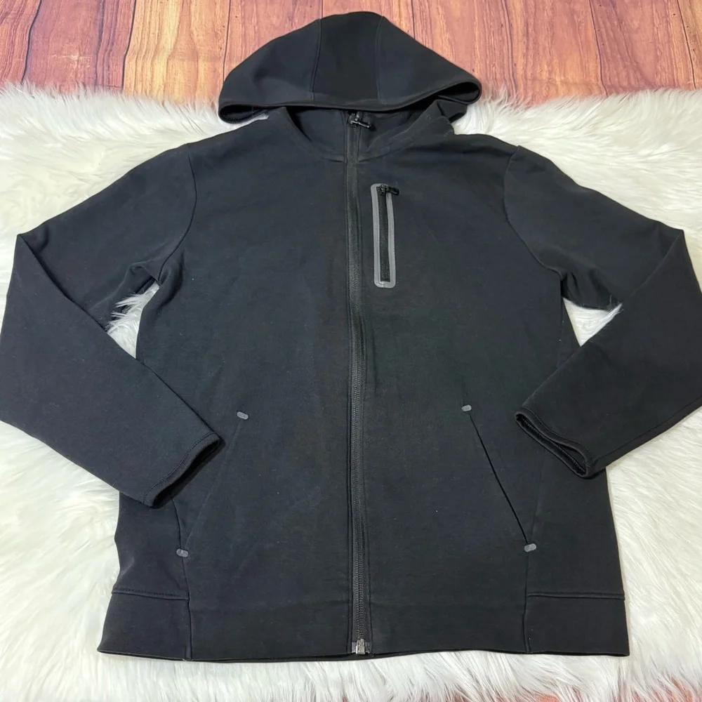 Old Navy Active Dynamic Fleece Boys Size L (10/12) Black Hooded Jacket